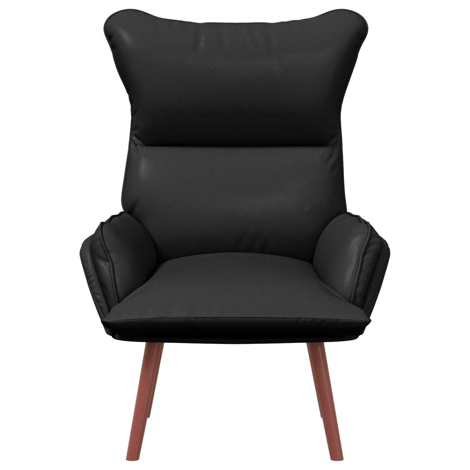 Kai | Relaxing Armchair in Black Faux Leather