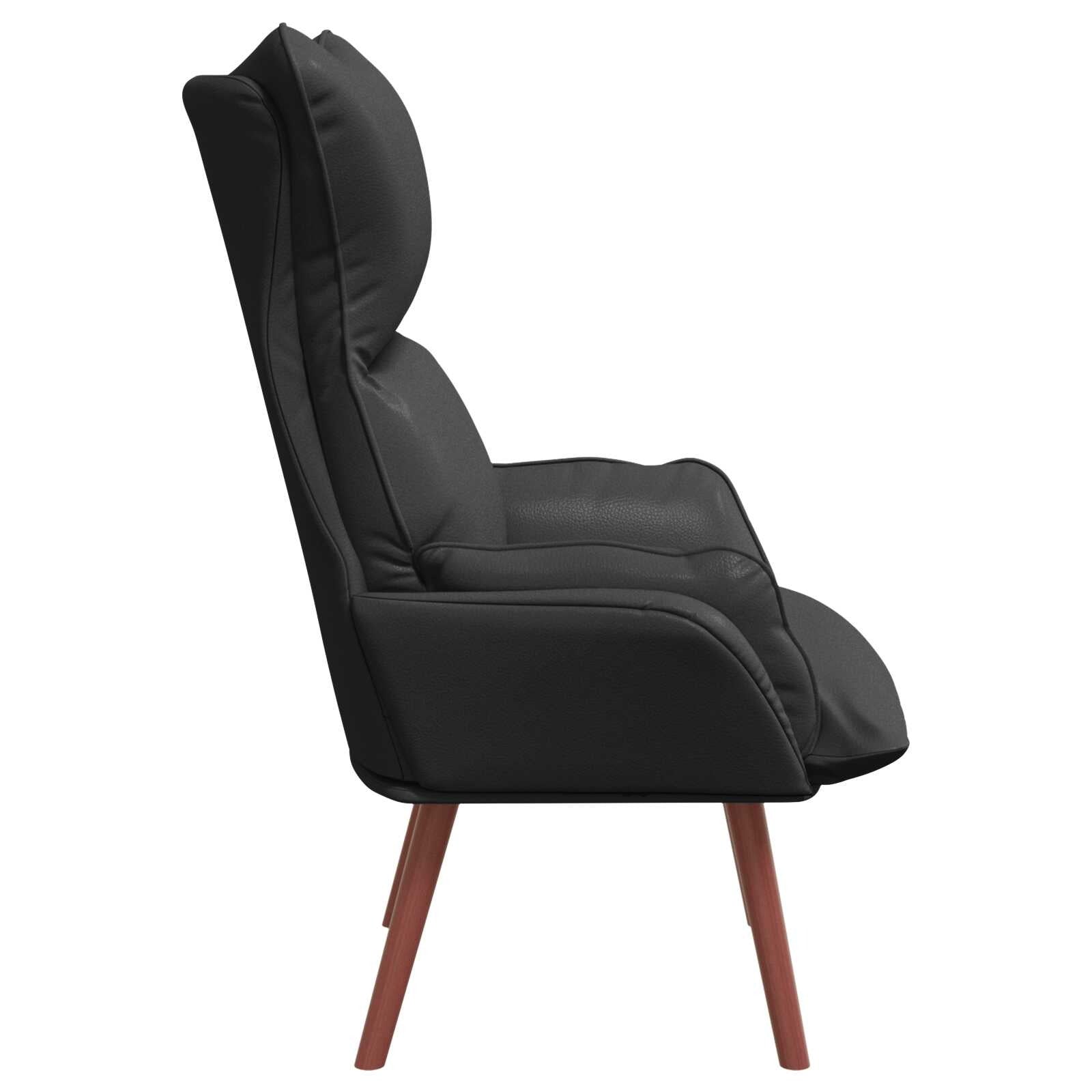 Kai | Relaxing Armchair in Black Faux Leather