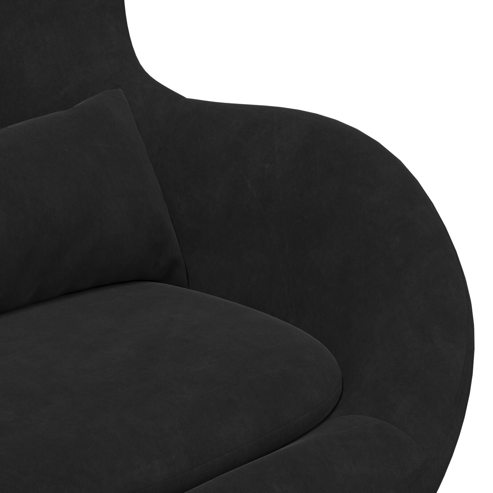 Zane | Swivel Egg Chair in Black Velvet